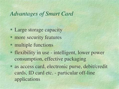 advantages of smart card|overview of smart card.